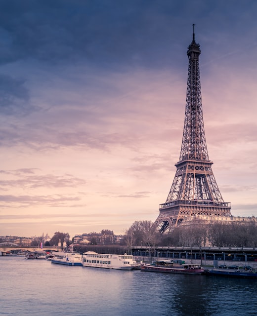 Paris skyline at dusk